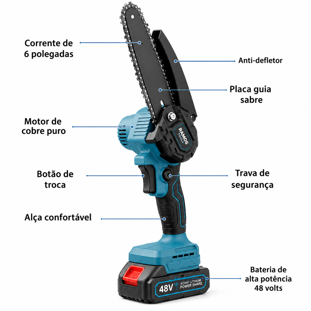 Mini Motosserra Elétrica 48V